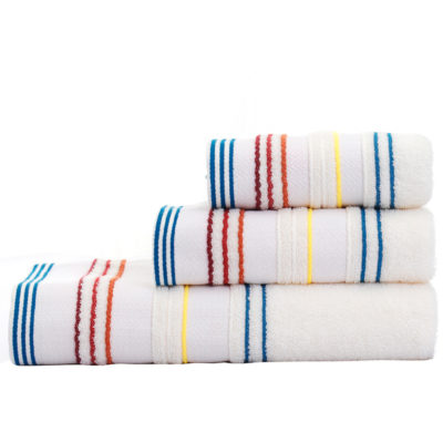 European style pure cotton soft absorbent bath towel three-piece multi-color striped bath towel