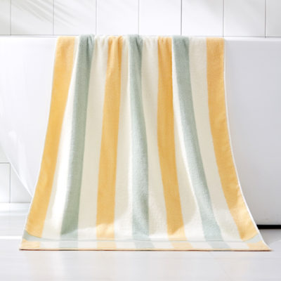 Multi color adult bath towel 32 strand pure cotton color strip bath towel large Terry soft, water absorption and no hair loss